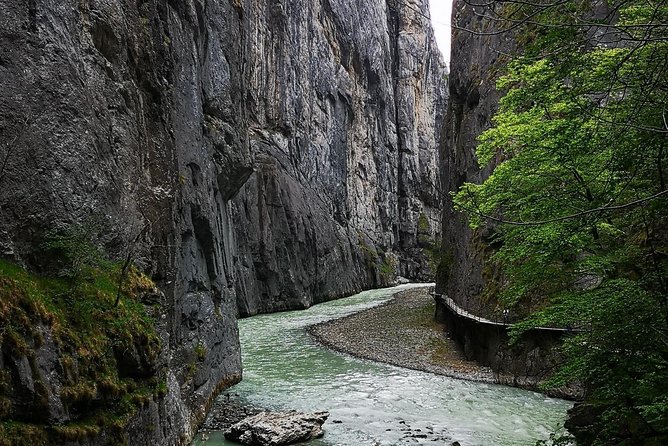 Best of Bernese Oberlands from Luzern - Trummelbach Falls shows water inside a mountain