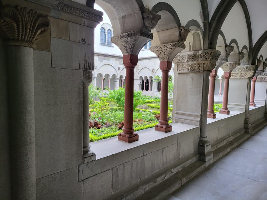 City tour historic old town Zurich - Thermengasse and St. Peter add layers to the city center