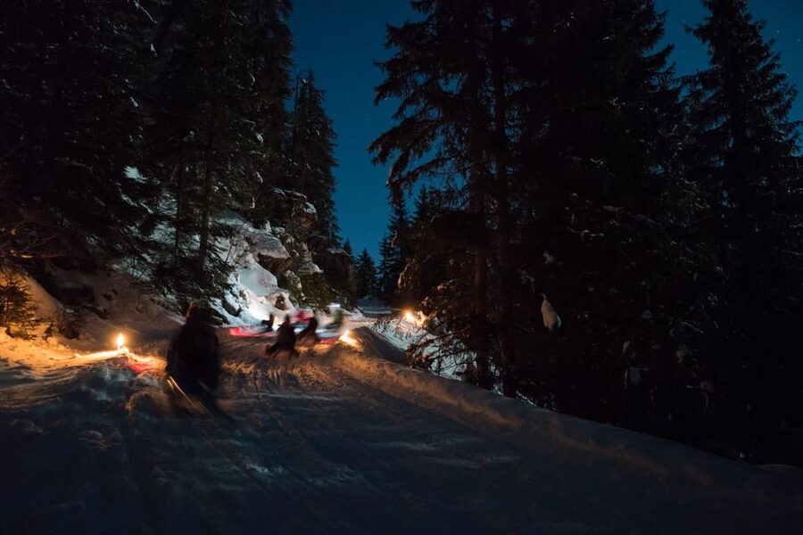 From Interlaken: Night Sledding - From Interlaken to the snowy start