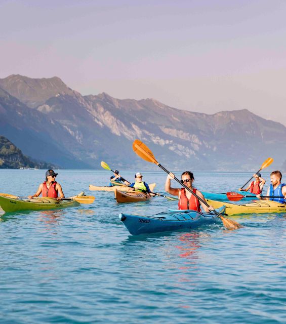 Interlaken: Kayak Tour of the Turquoise Lake Brienz - Crossing the River Lütschine