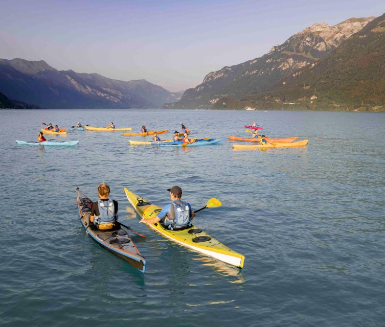 Interlaken: Kayak Tour of the Turquoise Lake Brienz - Cliffs, beaches, and the north shore