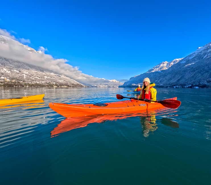 Interlaken: Winter Kayak Tour on Lake Brienz - Getting dressed for two hours on cold water