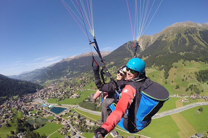 Klosters Tandem Paragliding Flight from Gotschna - The landing near the original meeting point