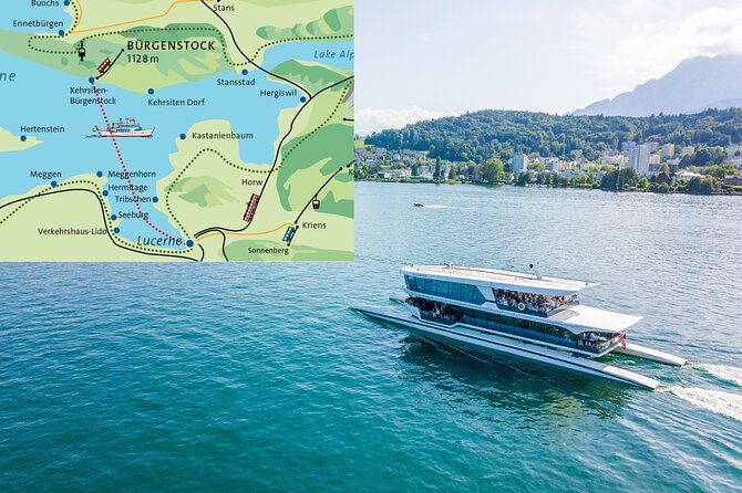 Lake Lucerne 1-Hour Catamaran Cruise - The route from Lucerne to Kehrsiten-Bürgenstock