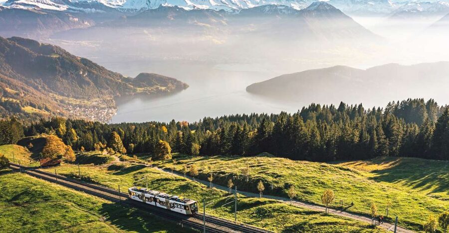 Lucerne: Boat Trip, Mount Rigi Train, & Mineral Baths Ticket - 09:12 boat from Lucerne to Vitznau