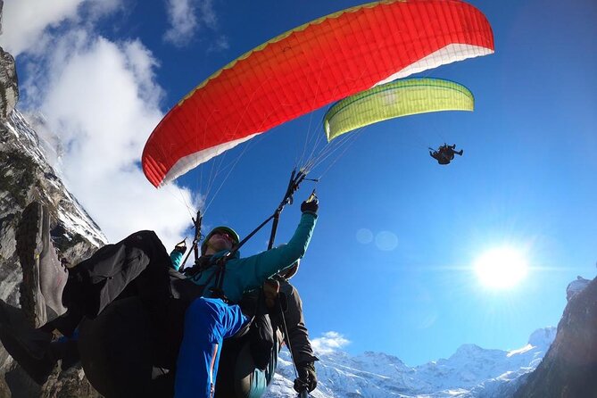 Mürren: Paragliding over the Lauterbrunnen Valley - The flight: Eiger, Schilthorn, and waterfalls