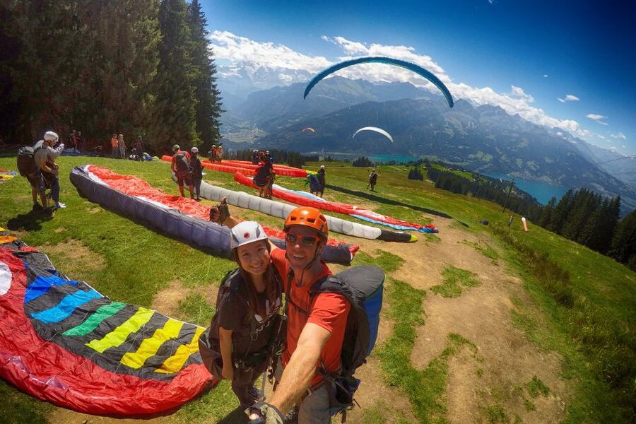 Paragliding Tandem Flight in Interlaken - The short walk to the launch site